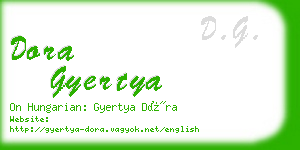 dora gyertya business card